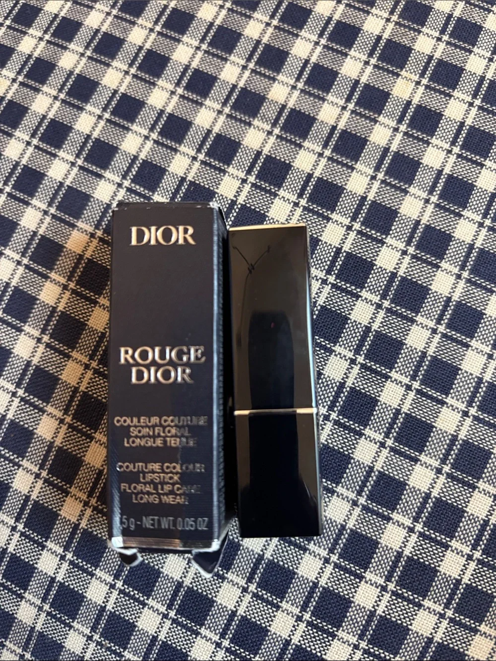 DIOR Red Velvet Cosmetic Pouch and Rouge Dior satin lipstick